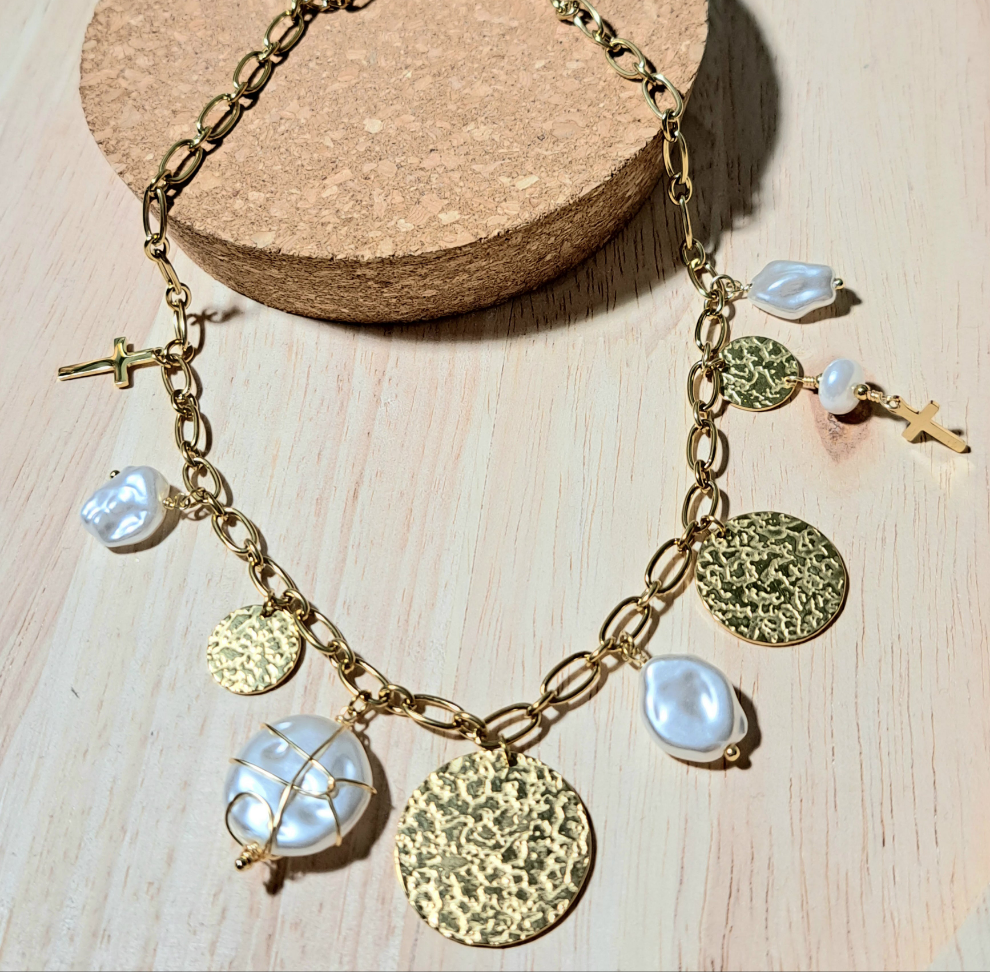 Collier Médaillons & Perles Baroques