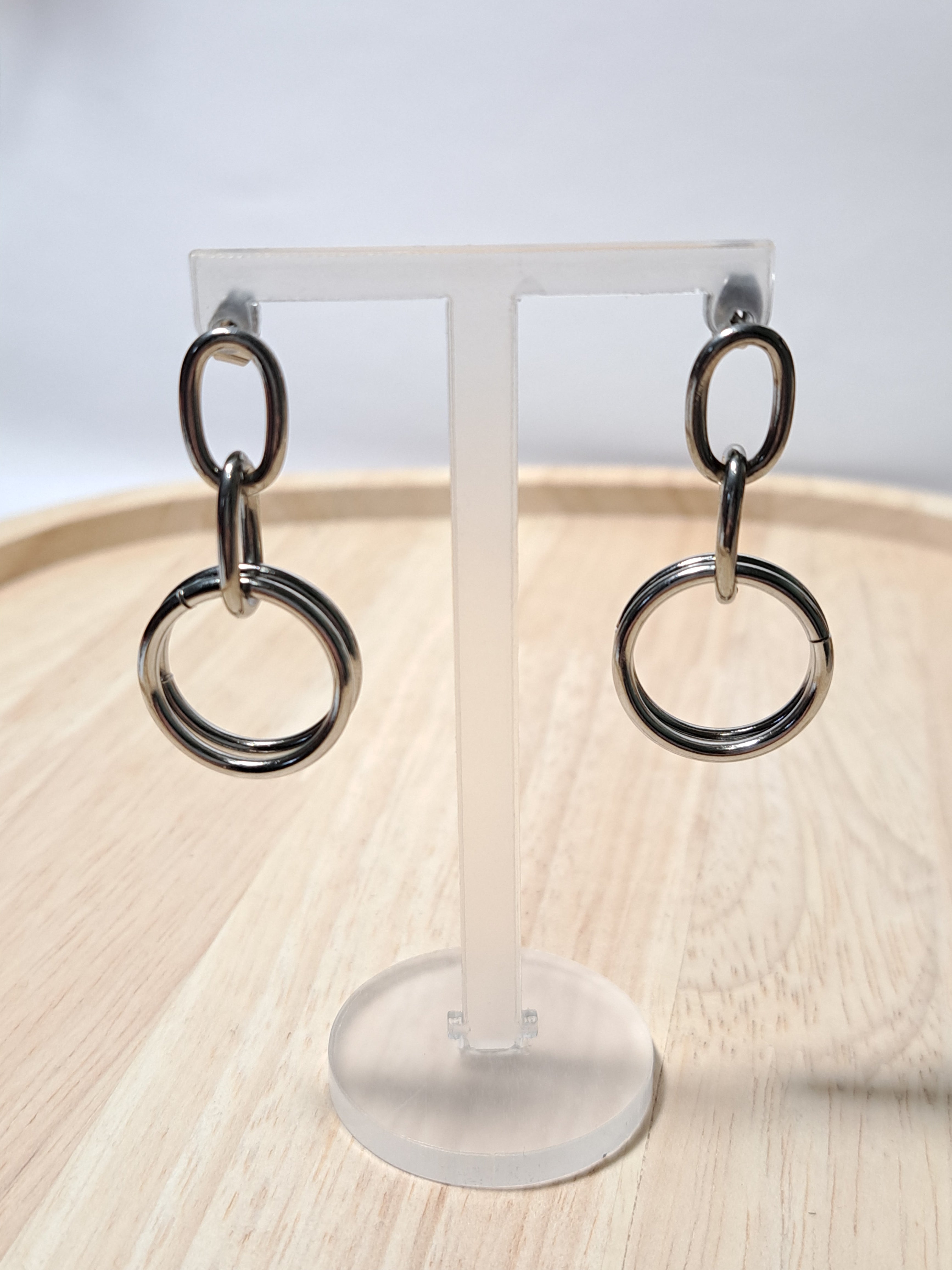 Boucles d’oreilles anneaux argentés