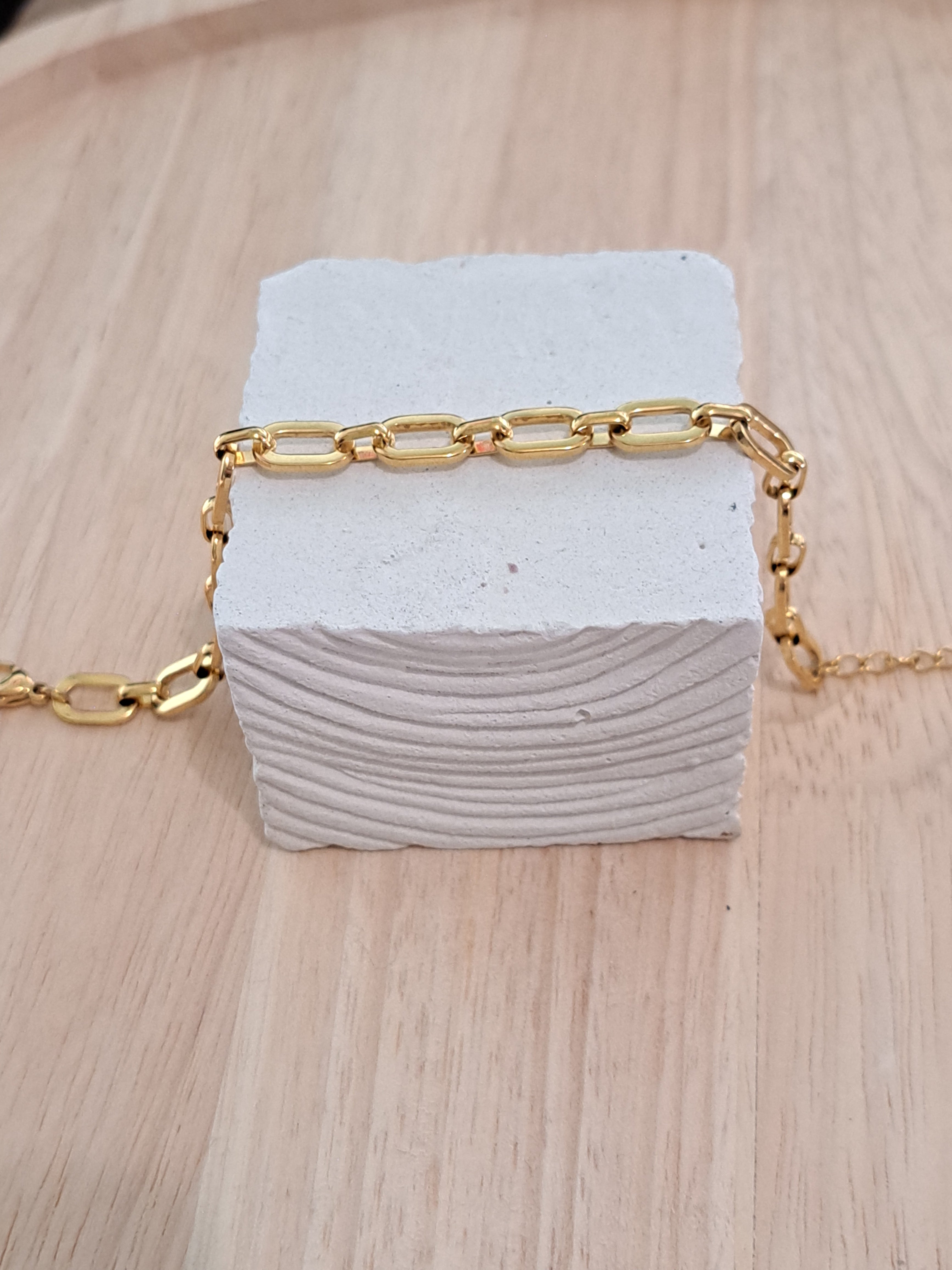 Bracelet doré maillons rectangulaires