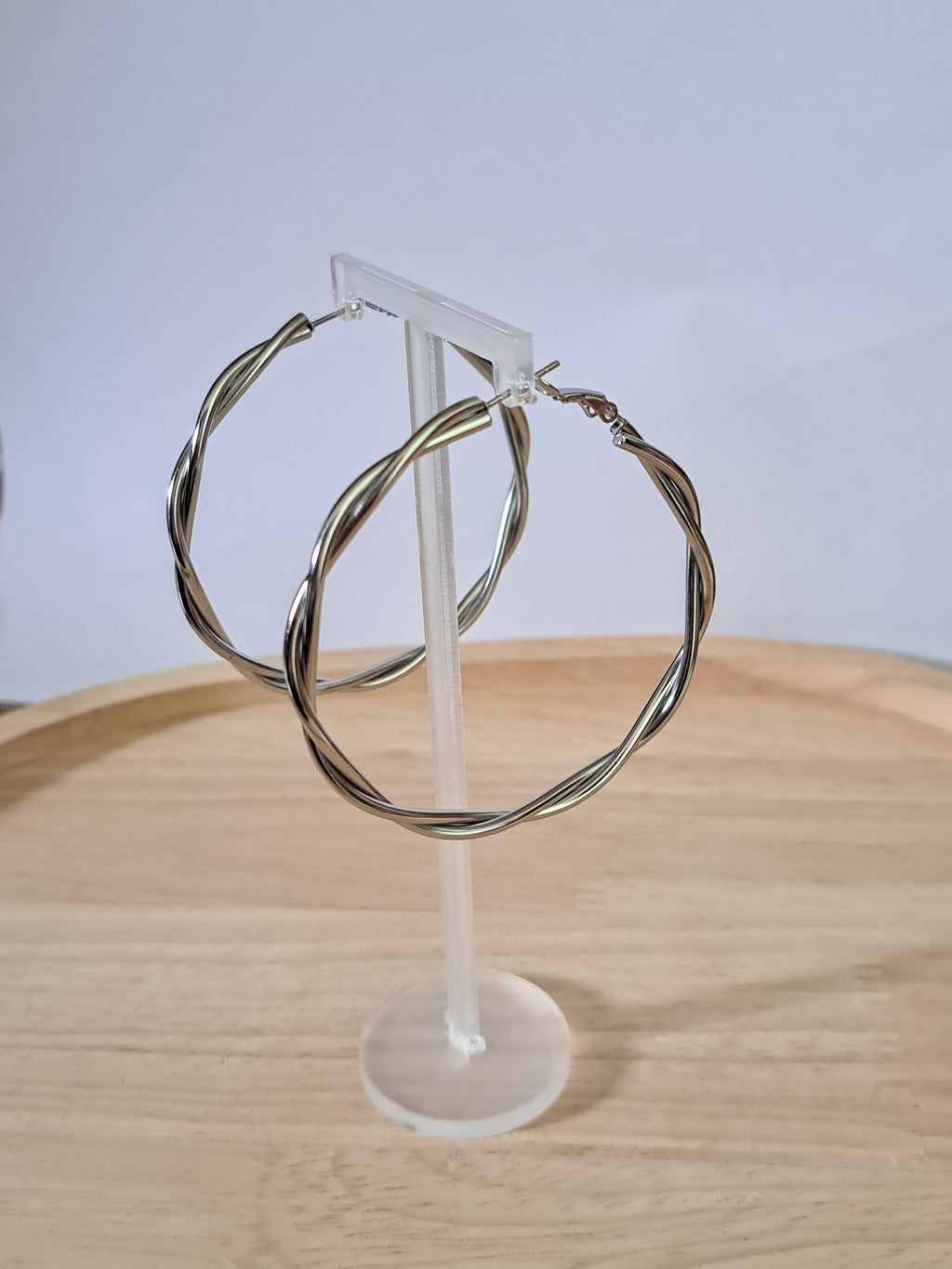 Créoles torsadées fines argentées